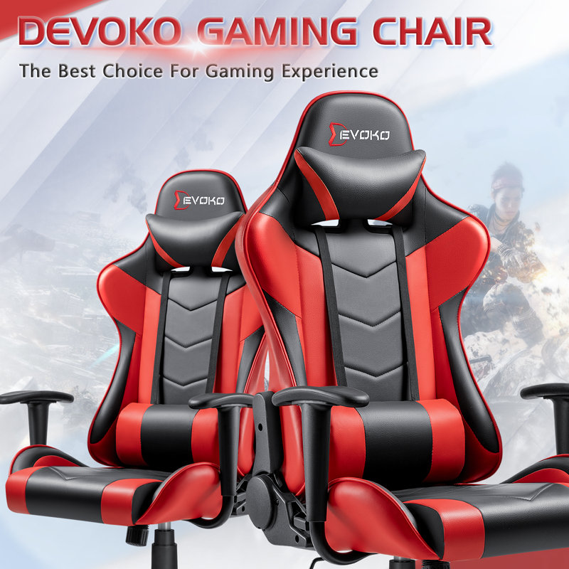 Devoko Adjustable Reclining Ergonomic Swiveling PC & Racing Game Chair